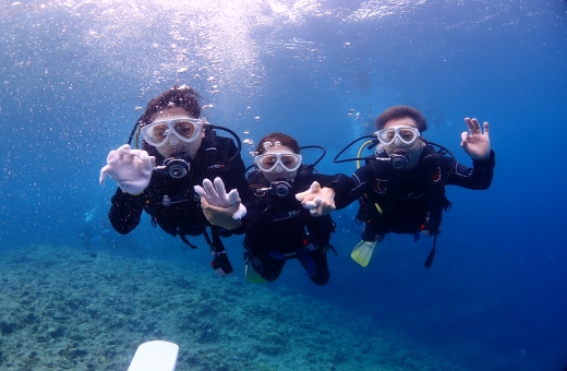 青の洞窟＆サンゴの海でボート体験ダイビング